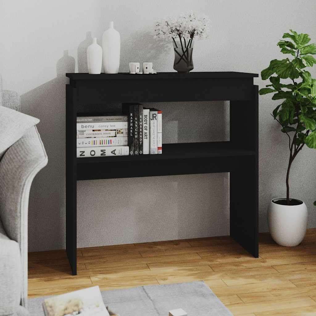 Slimline Black Console Table | Compact Storage | Modern Office & Hallway