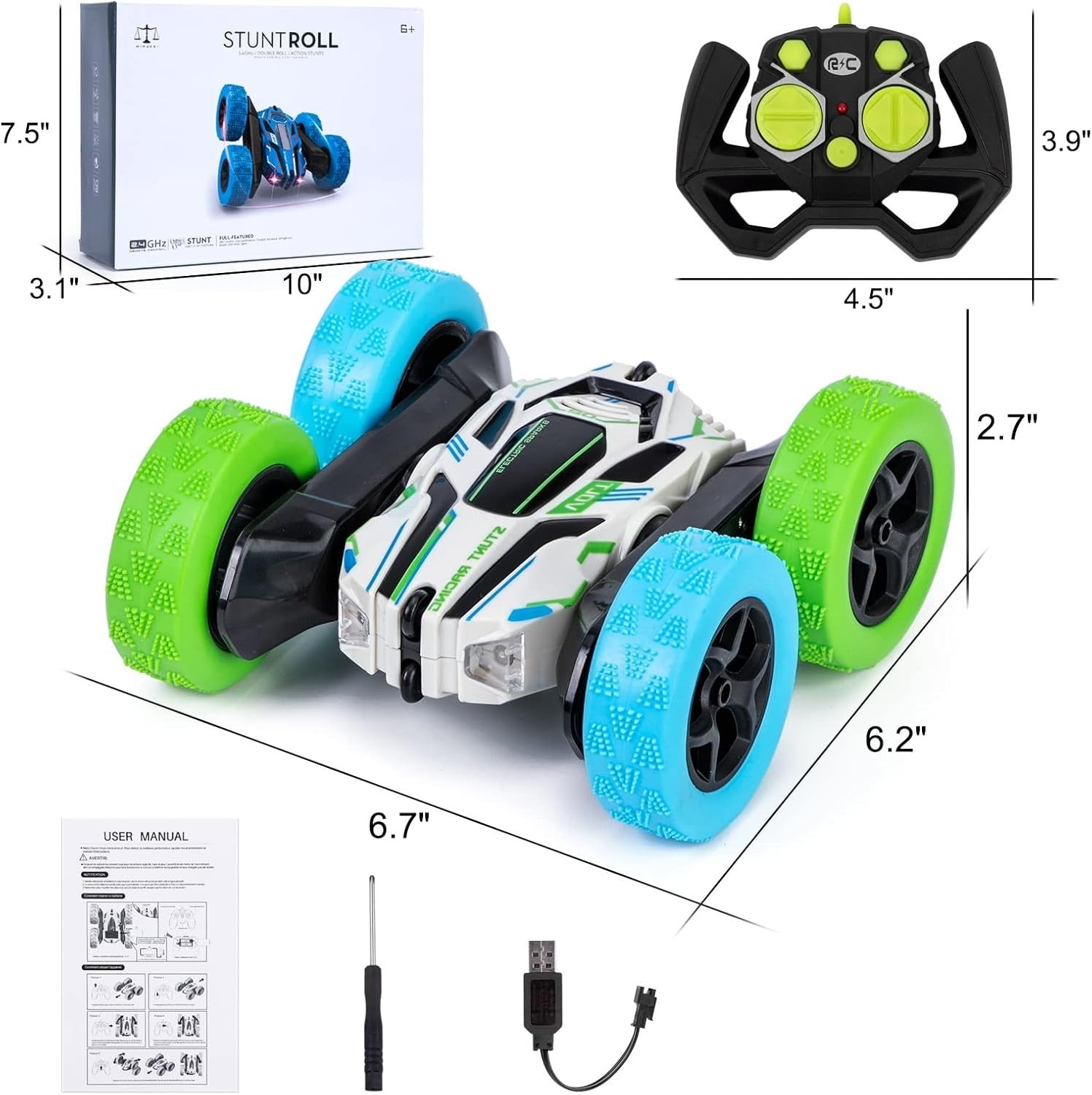 4WD RC Stunt Car 360° Flip High Speed Off-Road Toy for Kids 3–12, Rechargeable