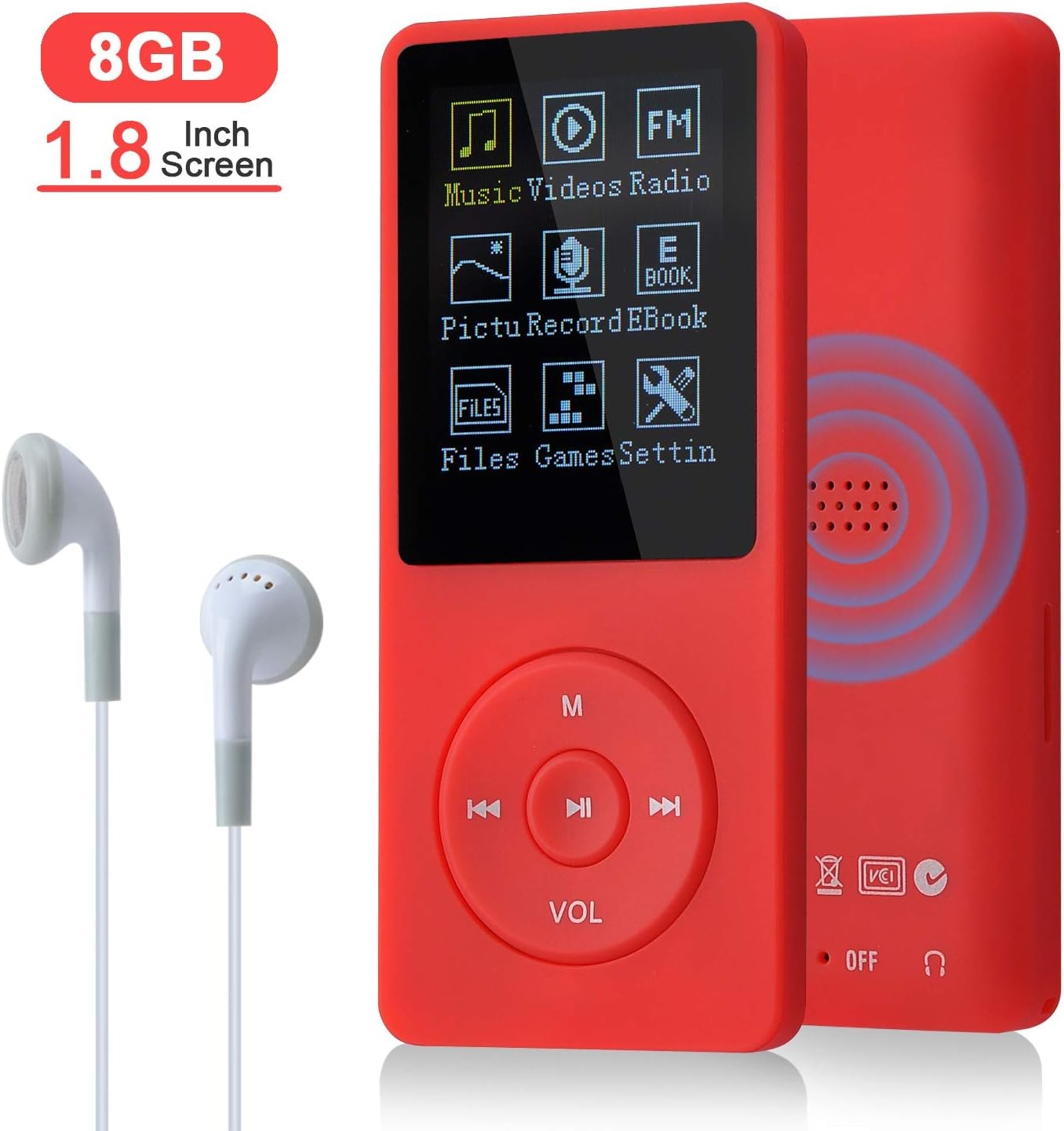8GB MP3 Player Slim Portable 70H Lossless Sound 64GB
