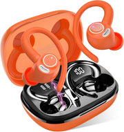 Orange Bluetooth 5.3 Earbuds 40H Playtime ENC Mic LED Display IP7
