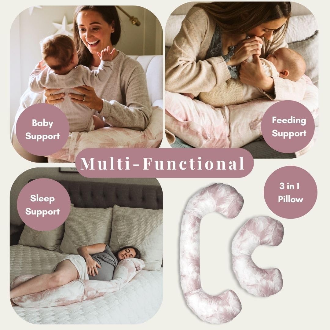 Pregnancy Pillow Full Body 3 in 1 Adjustable Maternity Nursing Support