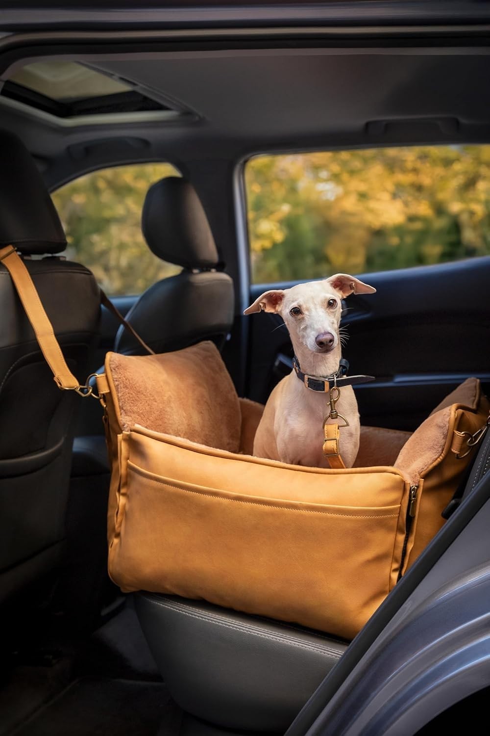 Luxury Dog Booster Car Seat Orthopedic Foam Washable Travel Bed