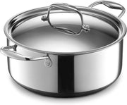 5L Non Stick Dutch Oven with Lid – Induction & Oven Safe Stainless Steel Pot