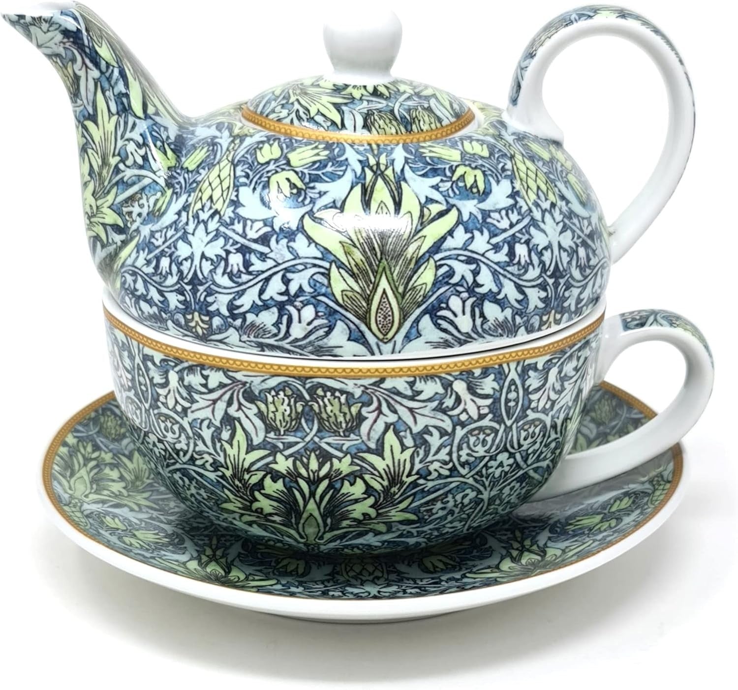 Tea for One Teapot Cup Saucer Set Snakehead Fine China Gift Box