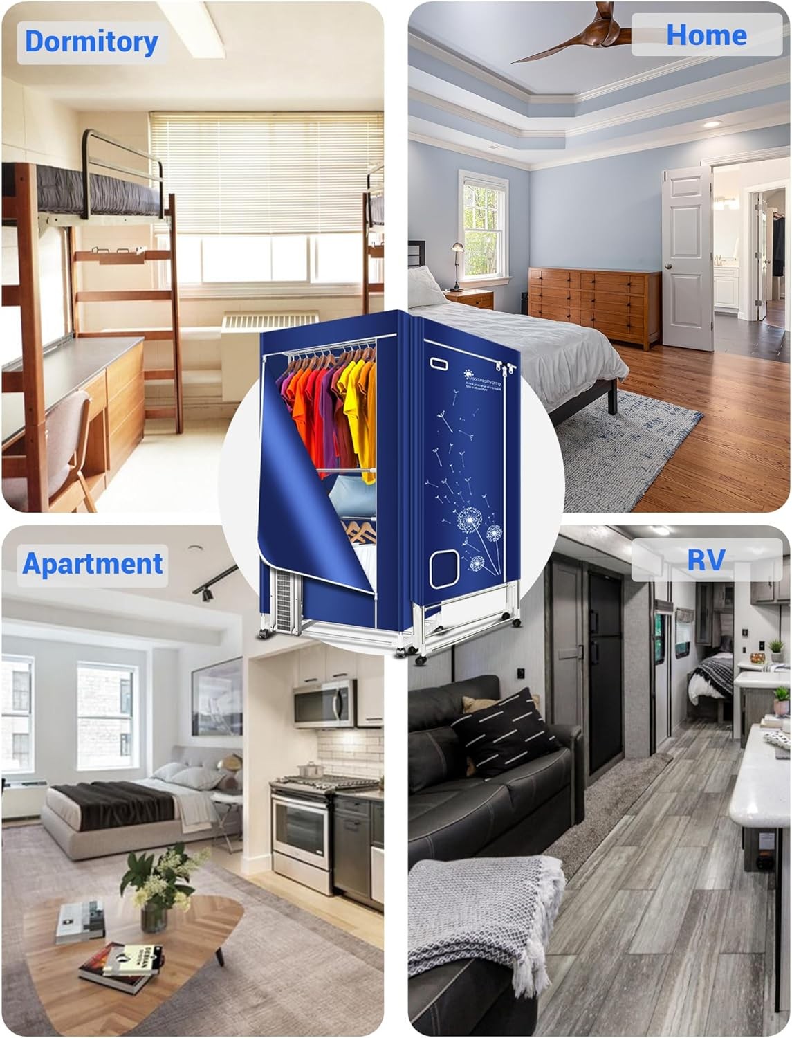 Electric Heated Clothes Airer 1600W 3-Tier Cabinet Dryer With Timer & Cover
