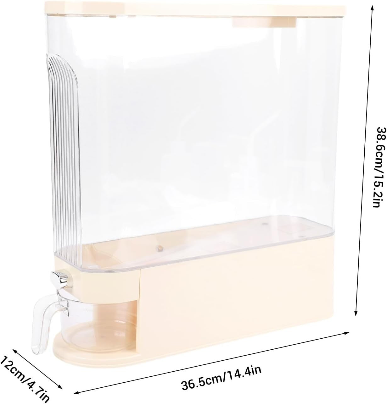 Slim Rice Dispenser Food Grade PP Sealed Grain Storage Container