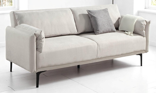 Luxury 3 Seater Sofa Bed Click Clack Natural Fabric Modern Minimalist