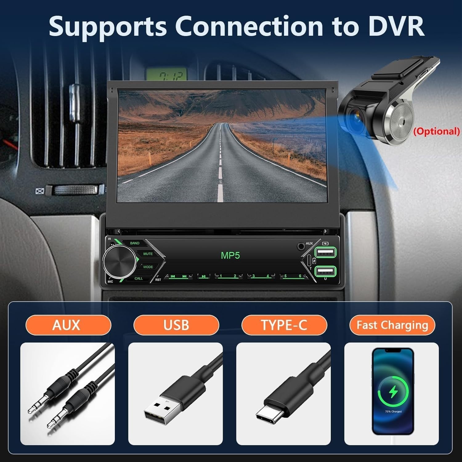 7" Touchscreen Car Stereo Wireless CarPlay Android Auto DAB+ FM