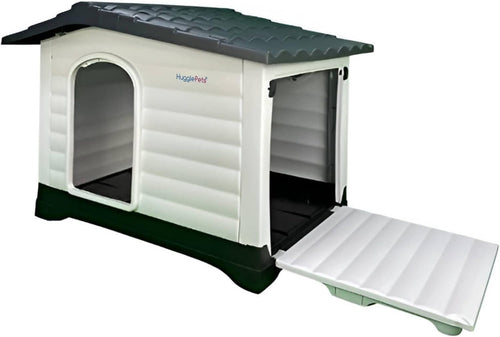 Outdoor Plastic Dog Kennel with Ramp Door, Weatherproof & Easy Clean 111x84x80cm