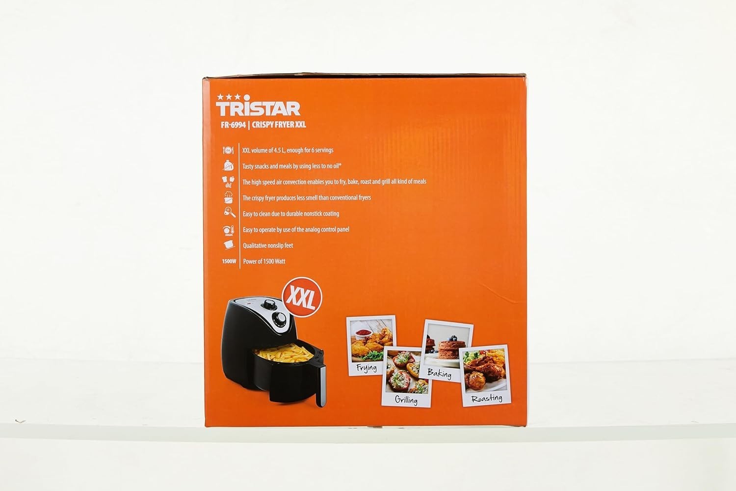 Air Fryer XXL 4.5L | Low-Oil Crisping, Temp Control, Non-Stick, Bake Grill Roast