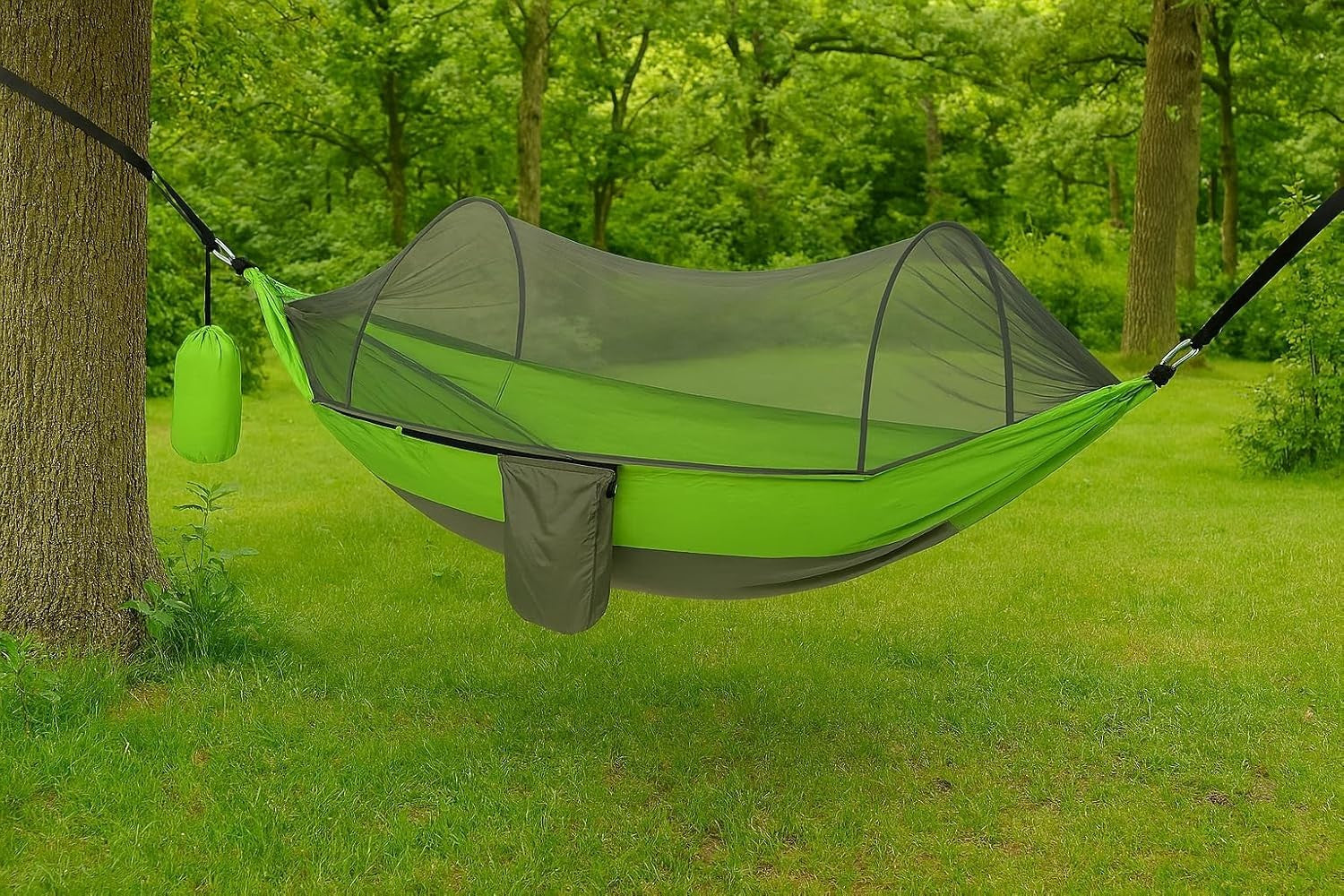 Lightweight Camping Hammock with Mosquito Net 260x140 cm + Tree Straps