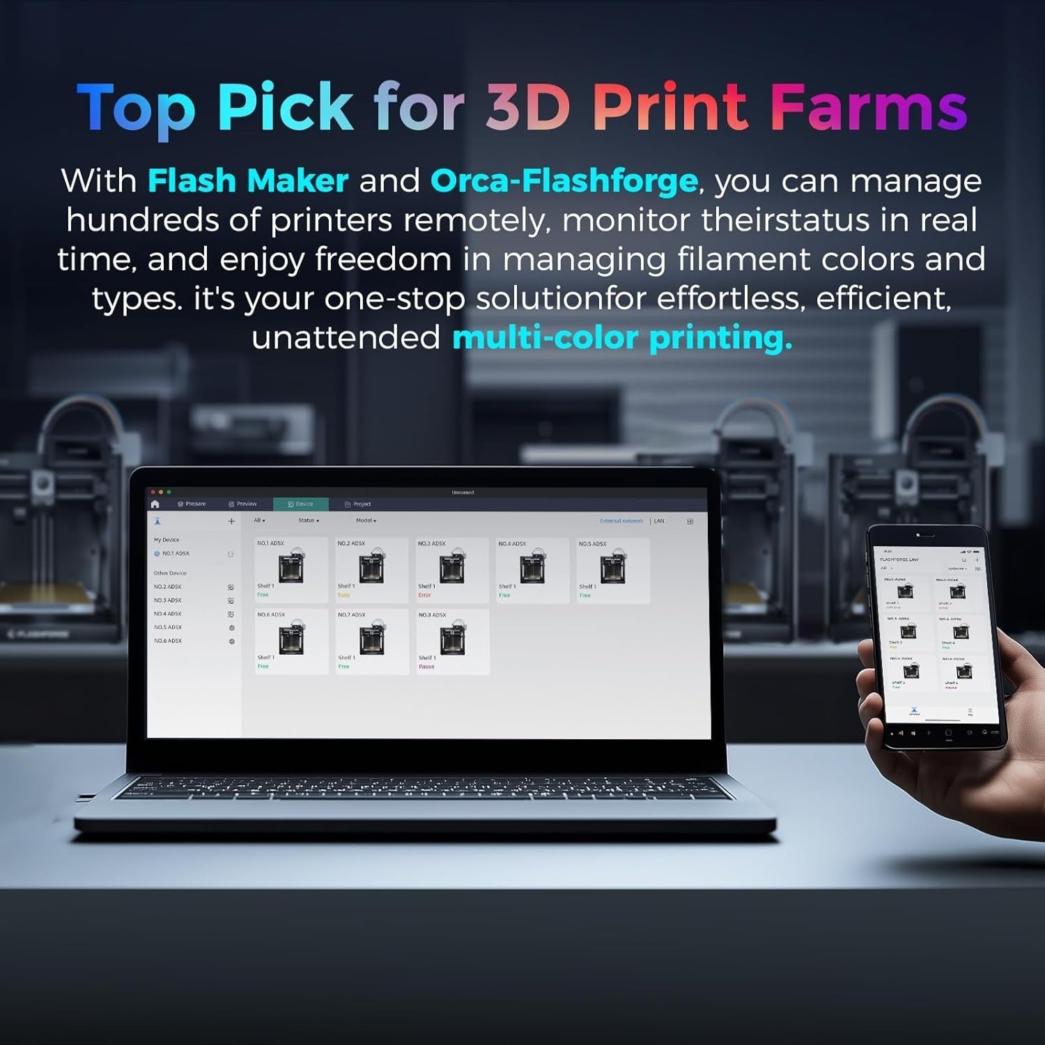 High Speed Multi-Color 3D Printer Auto Leveling 600mm/s CoreXY