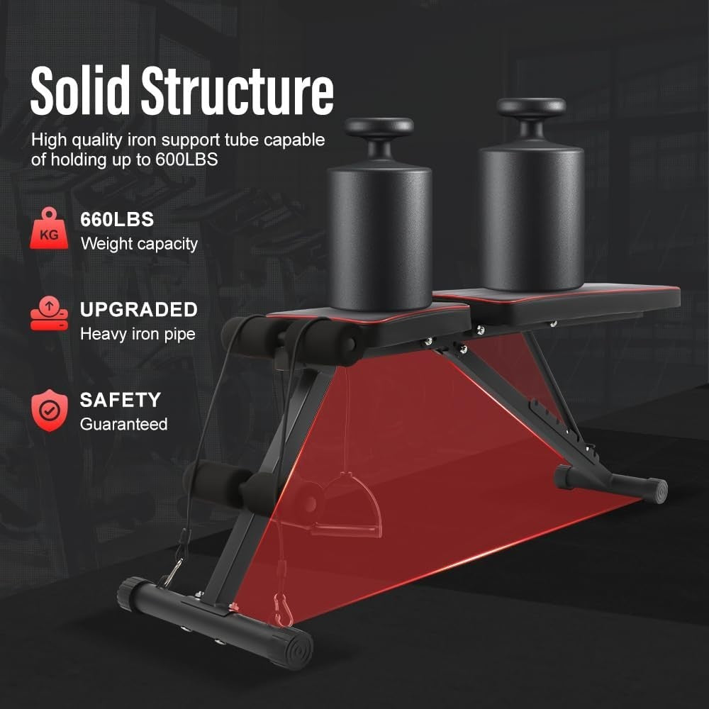 Adjustable Foldable Weight Bench Incline Decline 600lb Home Gym