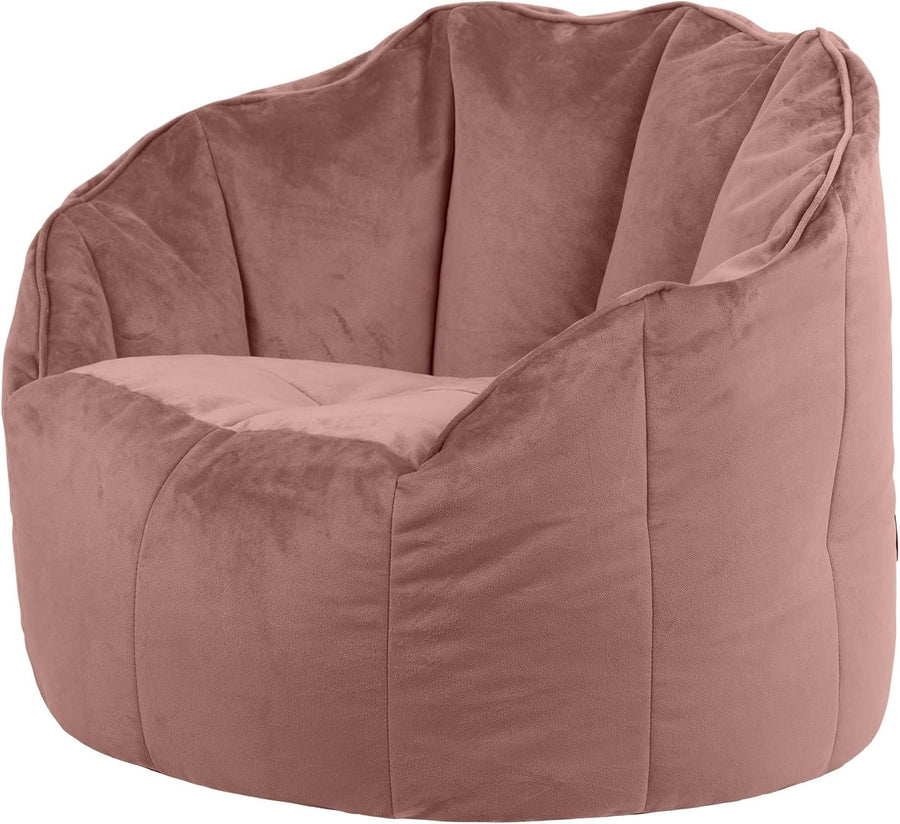 Velvet Bean Bag Chair Large Adult Seat Sofa Dusk Pink Home Lounge Comfort