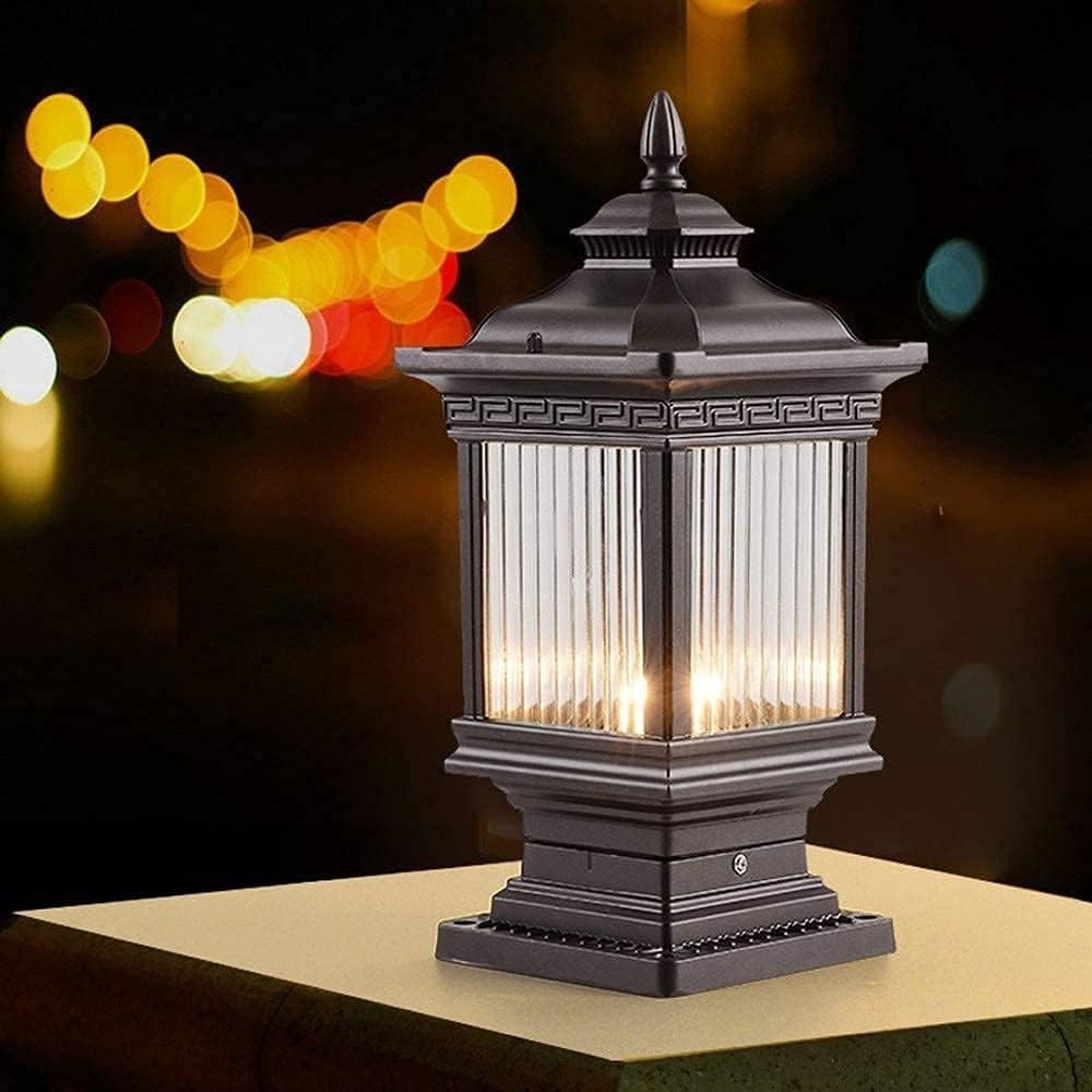 Outdoor Post Lantern – Black LED Pillar Light, IP54 Waterproof