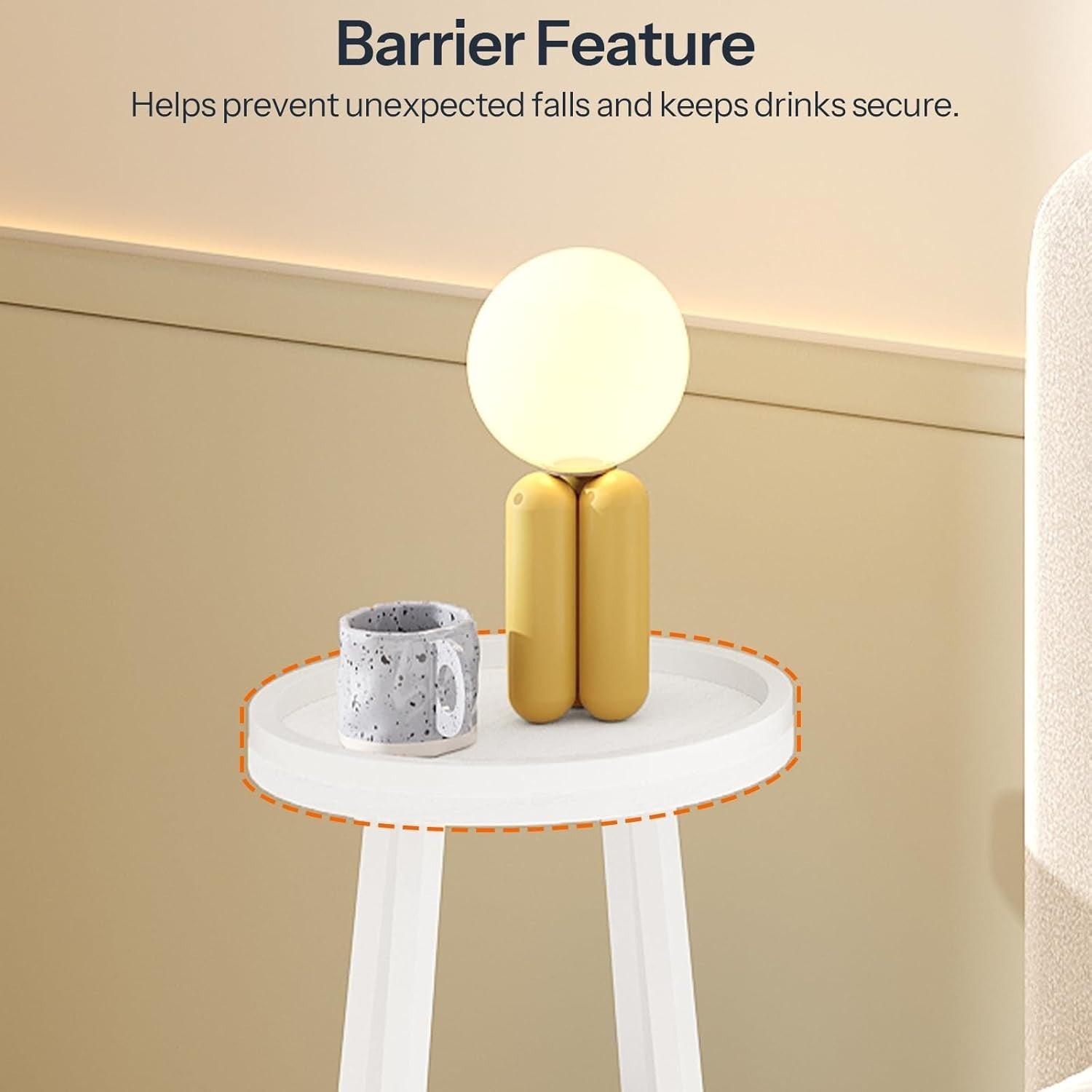 White 2-Tier Round Side Table 30x30x60 cm | Sofa & Bedside Table w/ Storage