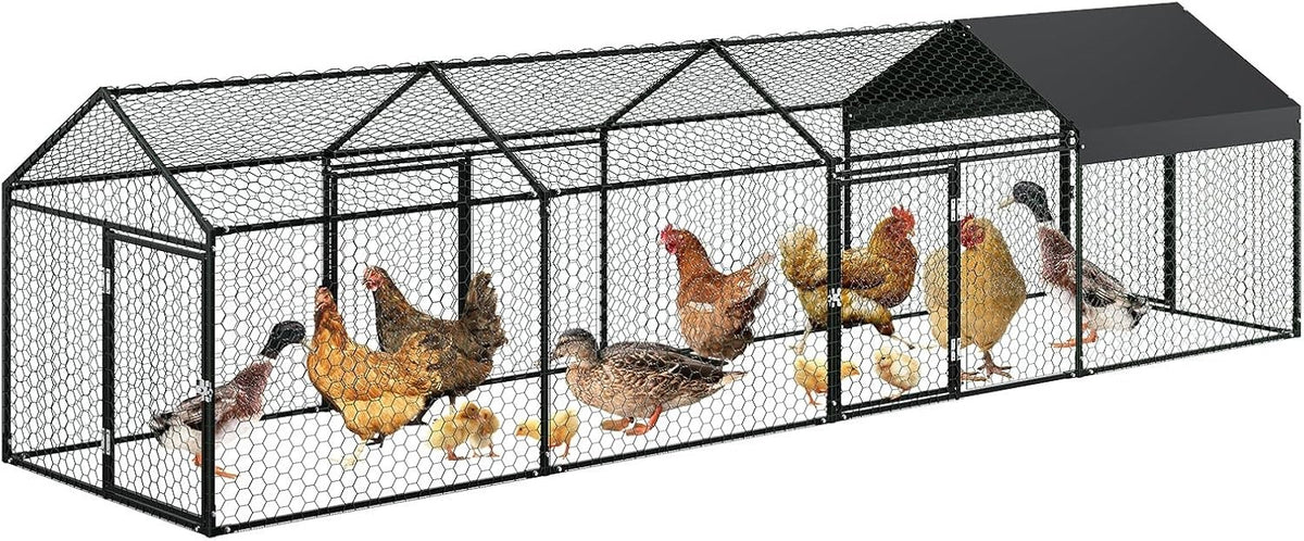 4m Walk In Chicken Run Galvanised Steel Poultry Cage Cover