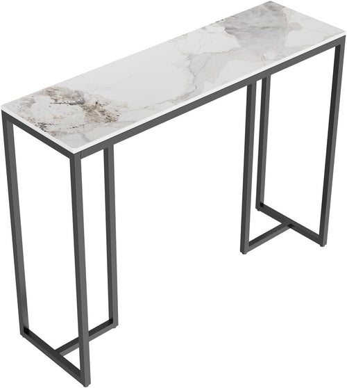 Marble Console Table Narrow Hallway Desk 100x30cm Modern Entryway Sofa