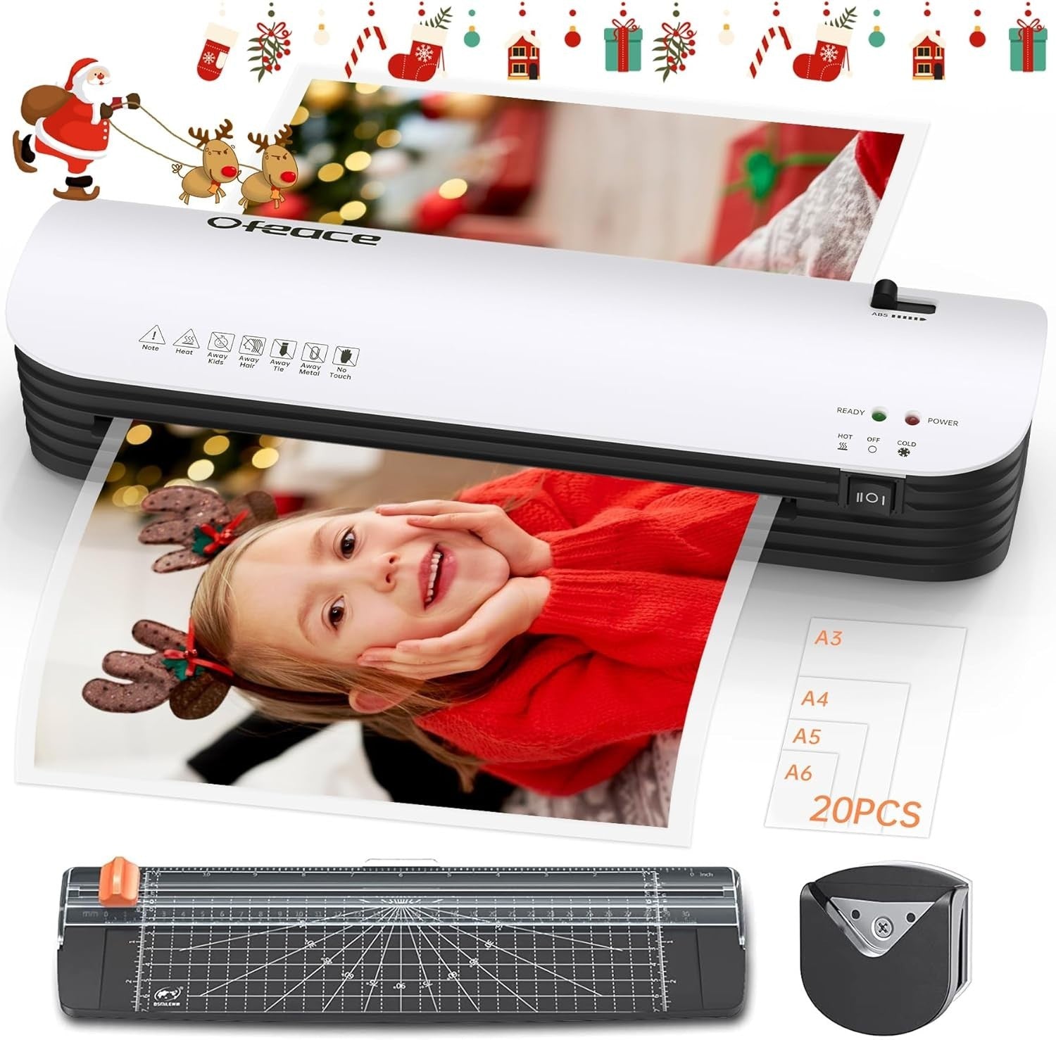 A3 Laminator 5-in-1 Hot Cold Fast Warm Up No Bubble + 20 Pouches
