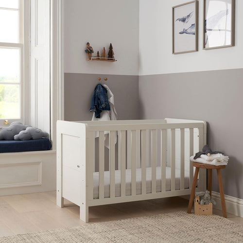 Bed Crib Toddler Day Bed Adjustable Base Wooden Convertible Cot White