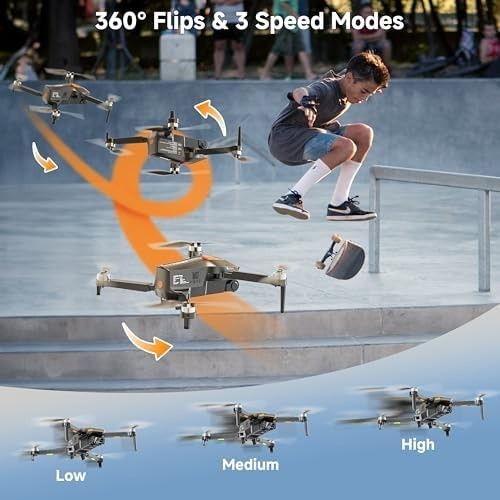 Mini Foldable Drone with 1080P HD Camera, WiFi FPV, Brushless Motor, Tap Fly