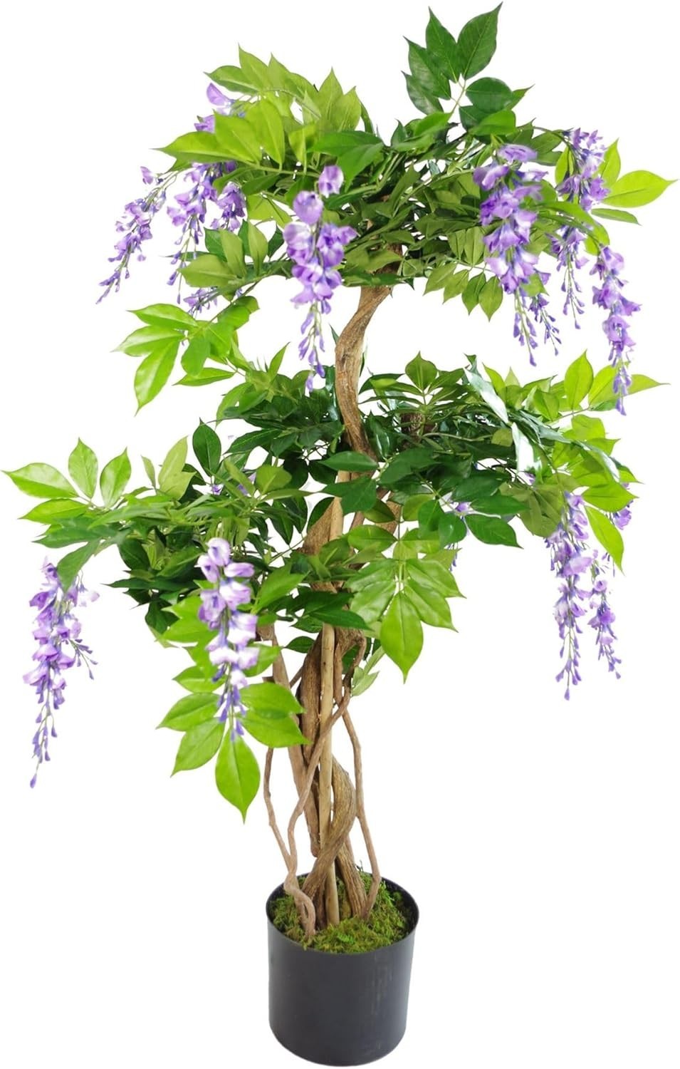 110cm Artificial Purple Wisteria Tree in Weighted Pot Faux Bloom Home Decor