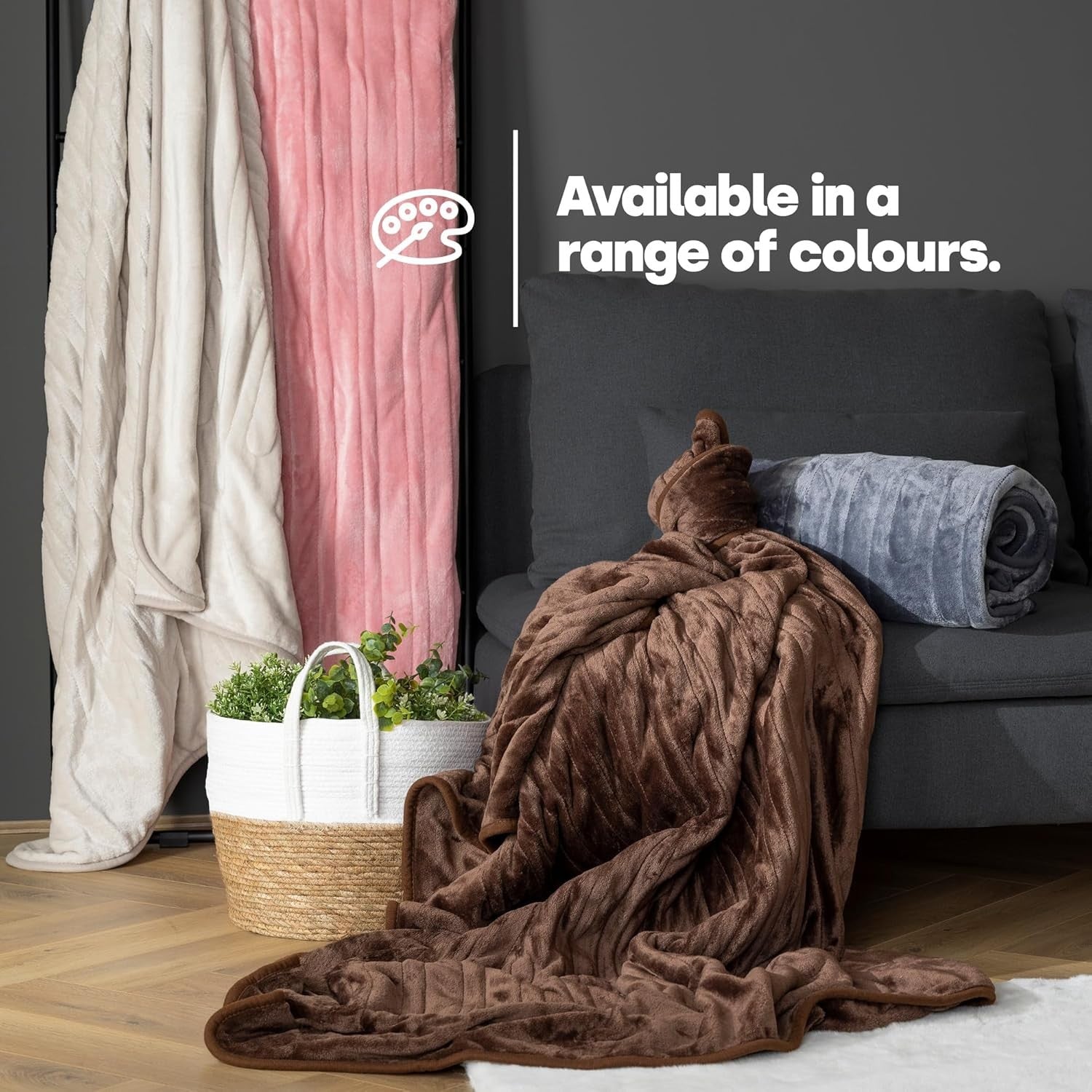 Electric Heated Throw Blanket 9 Heat Settings Timer Fleece 160x130cm