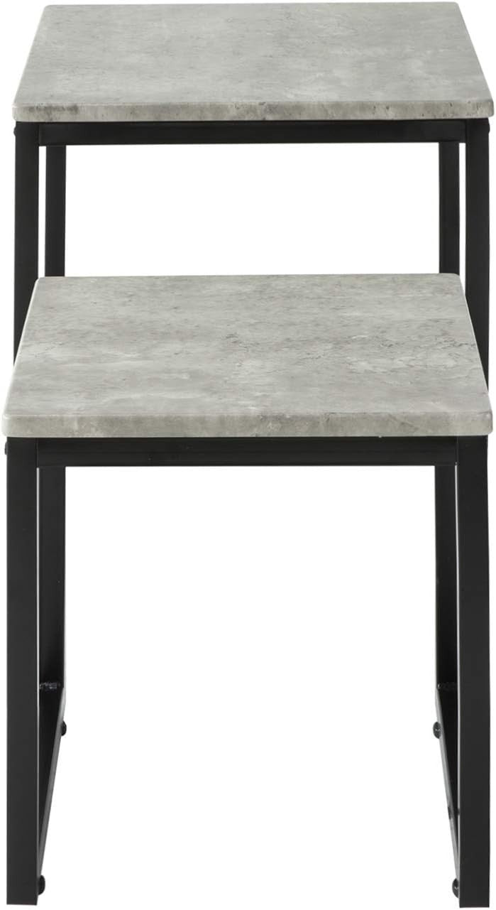 2X Nesting Coffee Table Set Grey/Black End Side Tables Modern Living Room Furnit