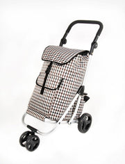 Folding Grocery Cart Lightweight 42L Shopping Trolley with Brakes & Cooler