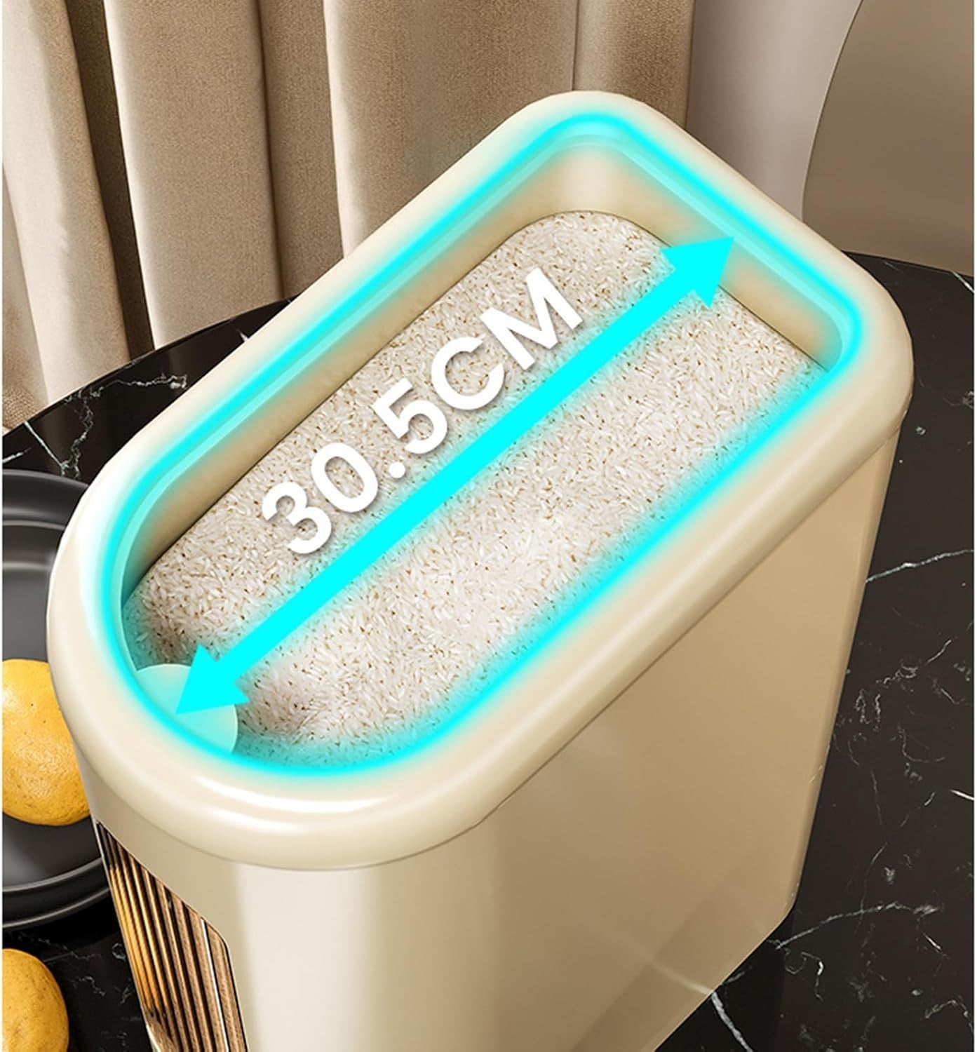 5KG Rice Dispenser Press Storage Container Moisture Proof Grain Bin