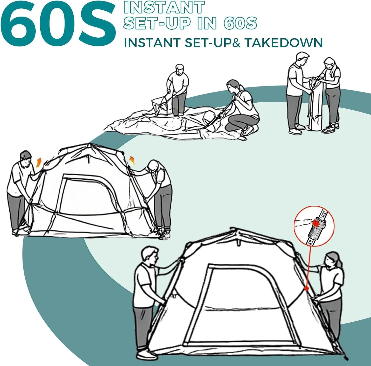 4 Person Instant Pop Up Camping Tent Waterproof Cabin Shelter