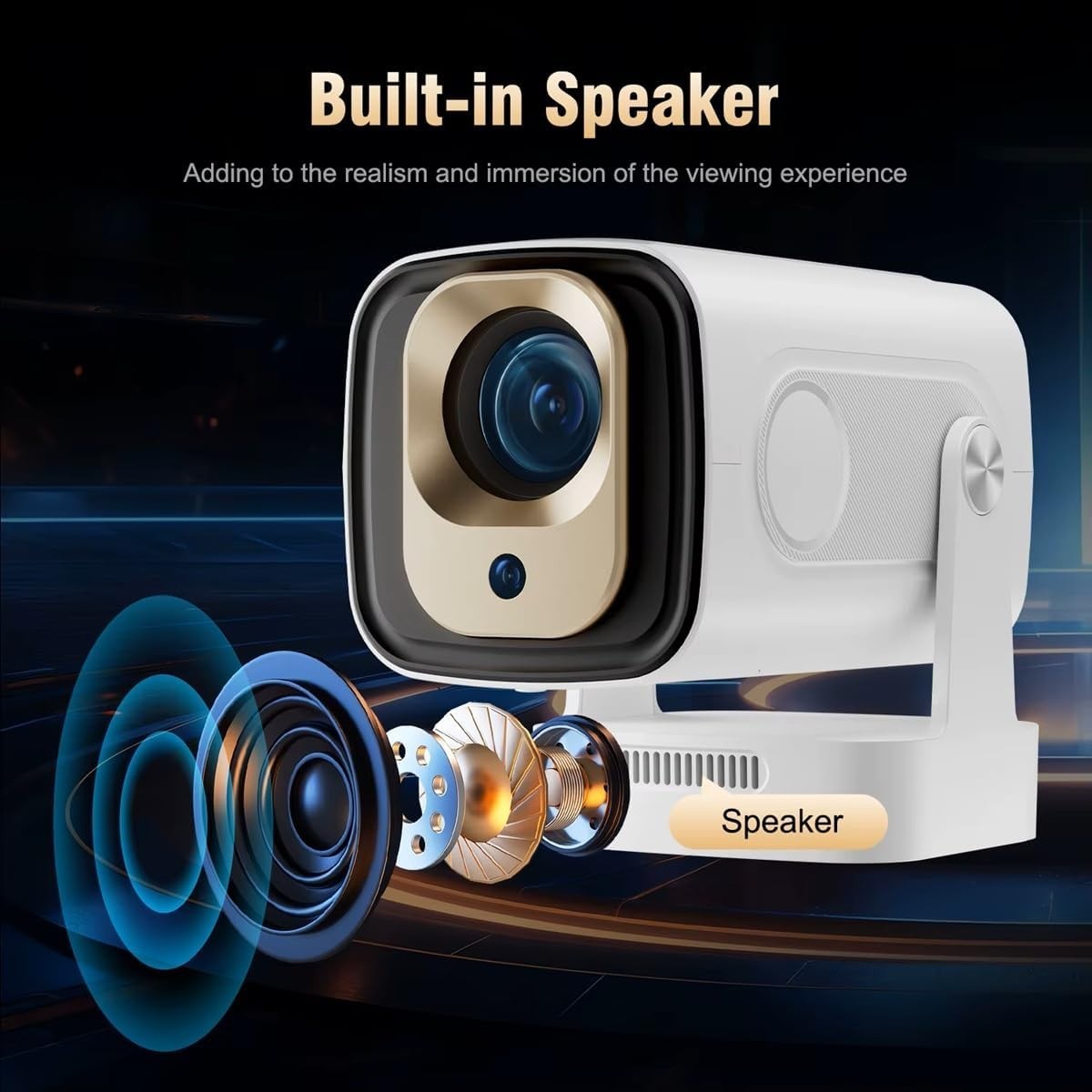 Mini 1080P Smart Projector Android 11 WiFi 6 Bluetooth Auto Focus