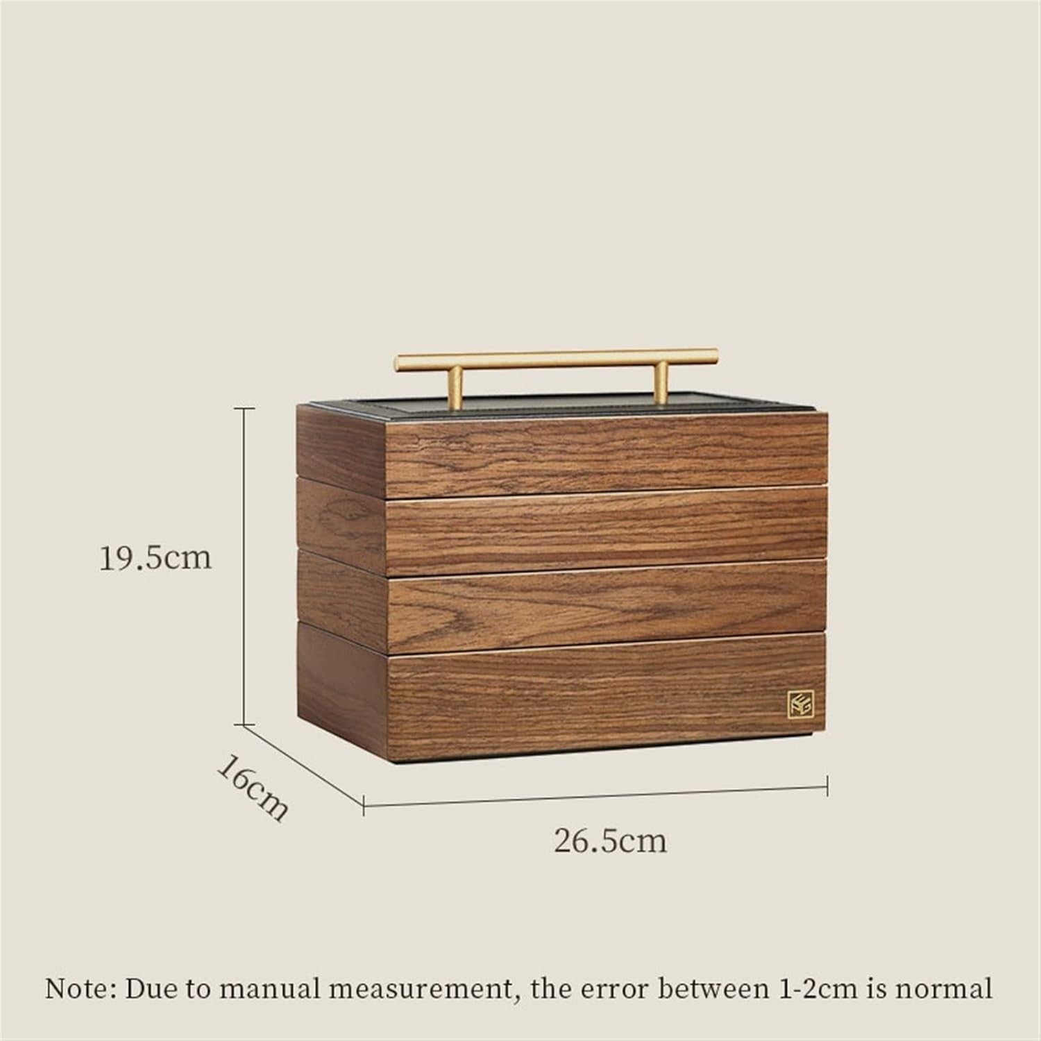 Wood Color 4 Layer Solid Wooden Jewellery Box Organizer with Drawers