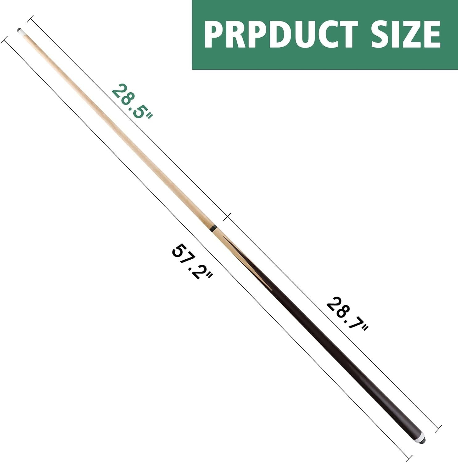 2 Pack Maple Pool Cue Sticks 58 Inch 13mm Tip 18oz 2 Piece Set