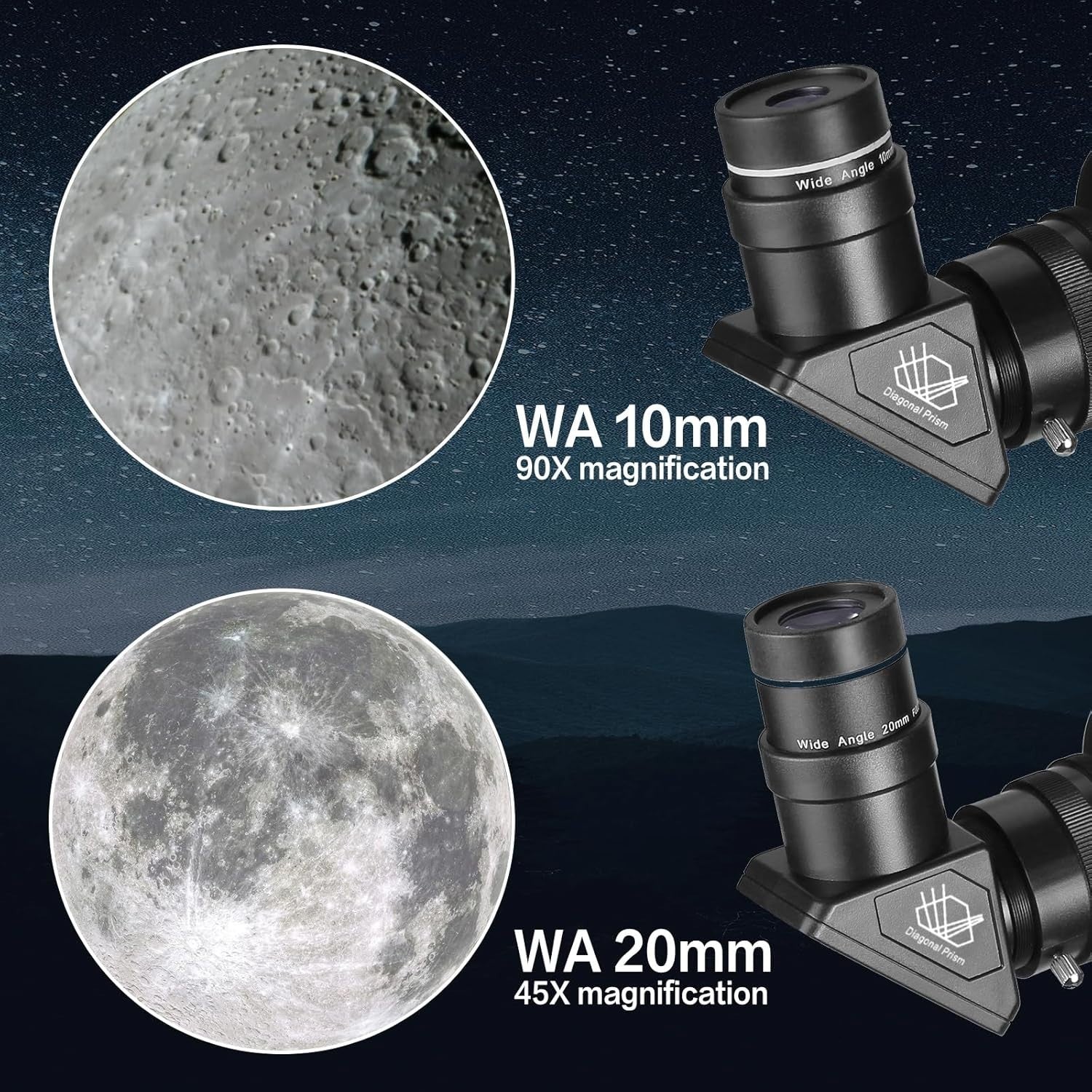 80mm Refractor Telescope 900mm for Adults & Beginners with Phone Adapter, Black