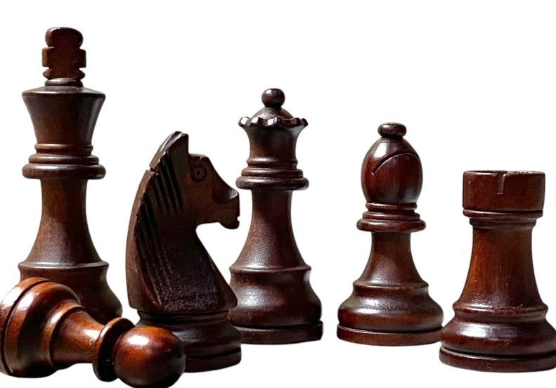 Luxury 3.9" Weighted Wooden Chess Pieces Set | Staunton Style | Felted Bases