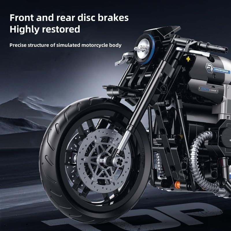 508 PCS Motorcycle Building Blocks Kit - Realistic 12.6” Model, Fun & Educationa