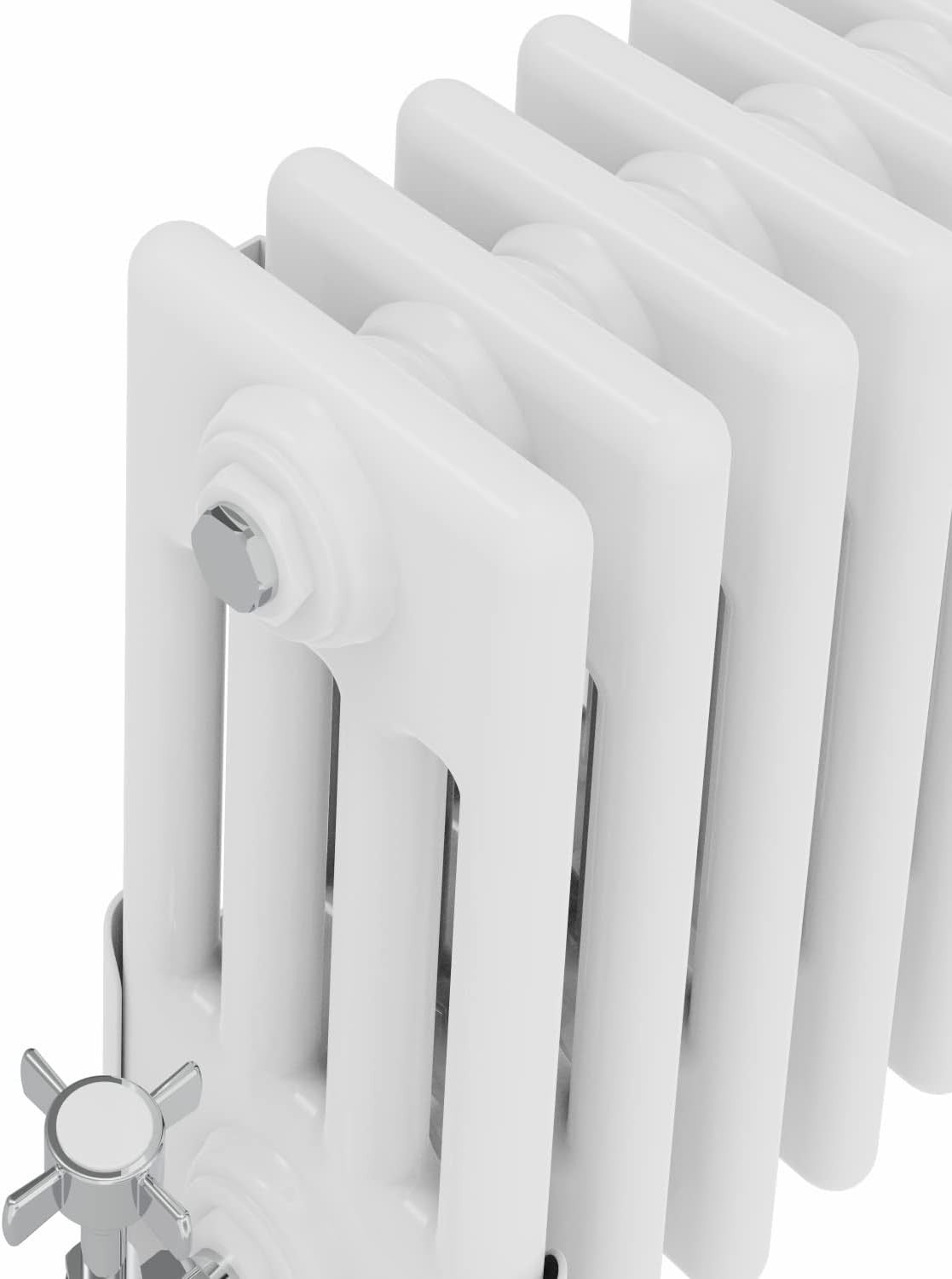 4 Column Horizontal Radiator 300x425mm White Cast Iron Style