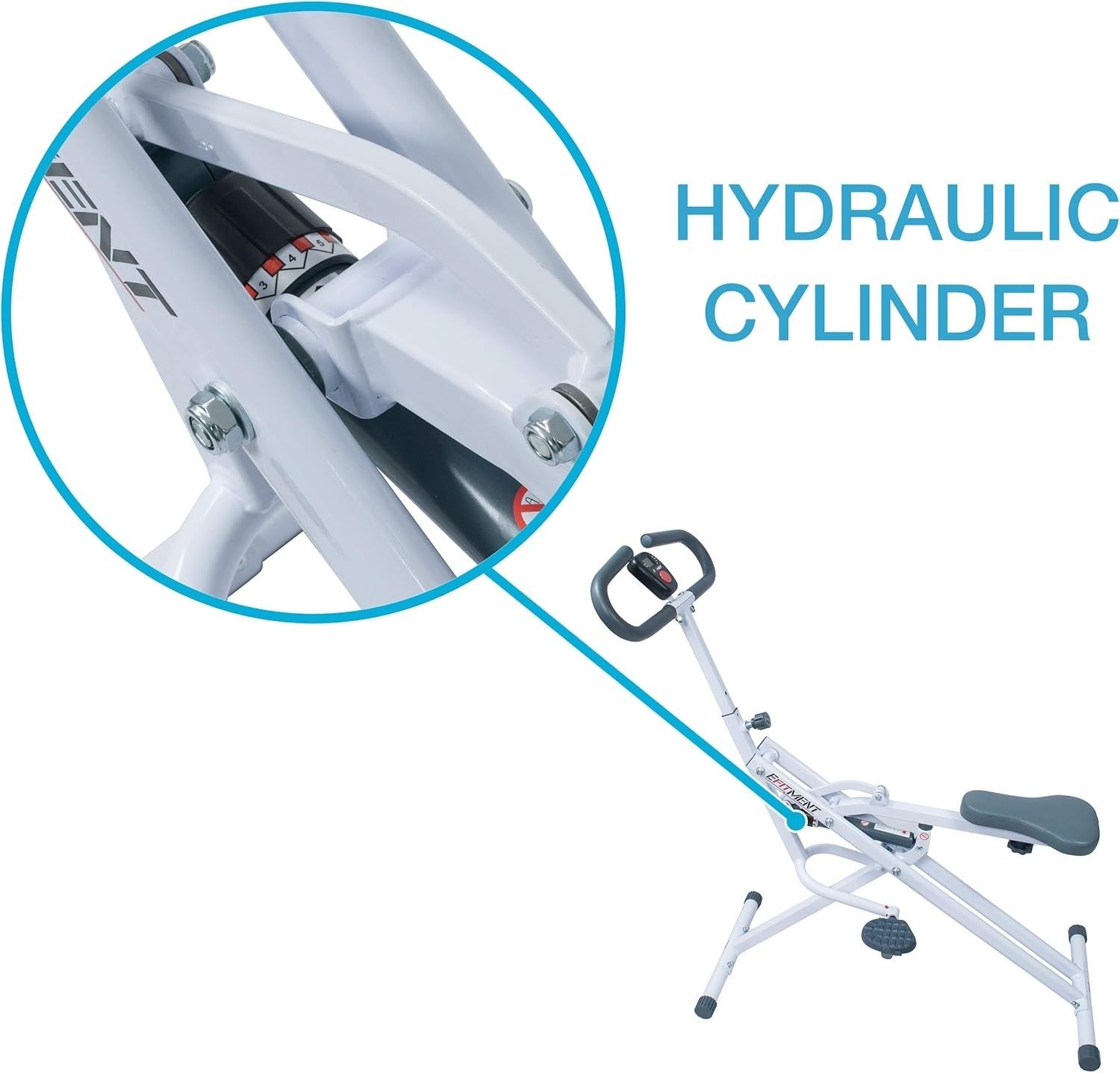 Hydraulic Squat Rowing Machine 12-Level Resistance Total Body Trainer LCD Home