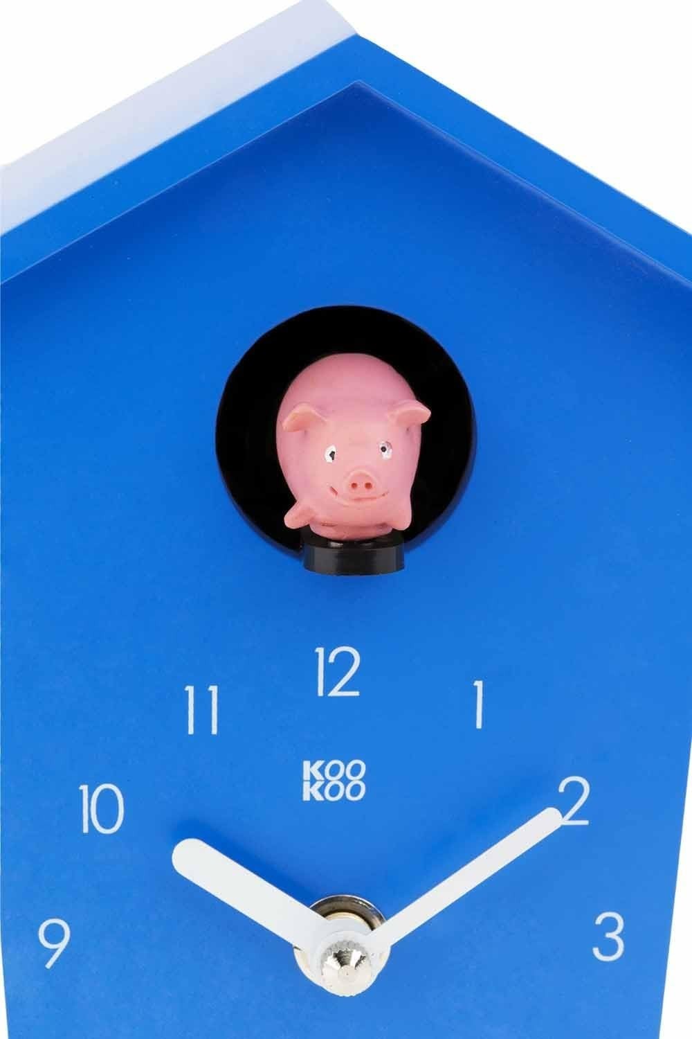 Kids Animal Sound Cuckoo Clock Blue Modern Silent Wall Clock Nursery