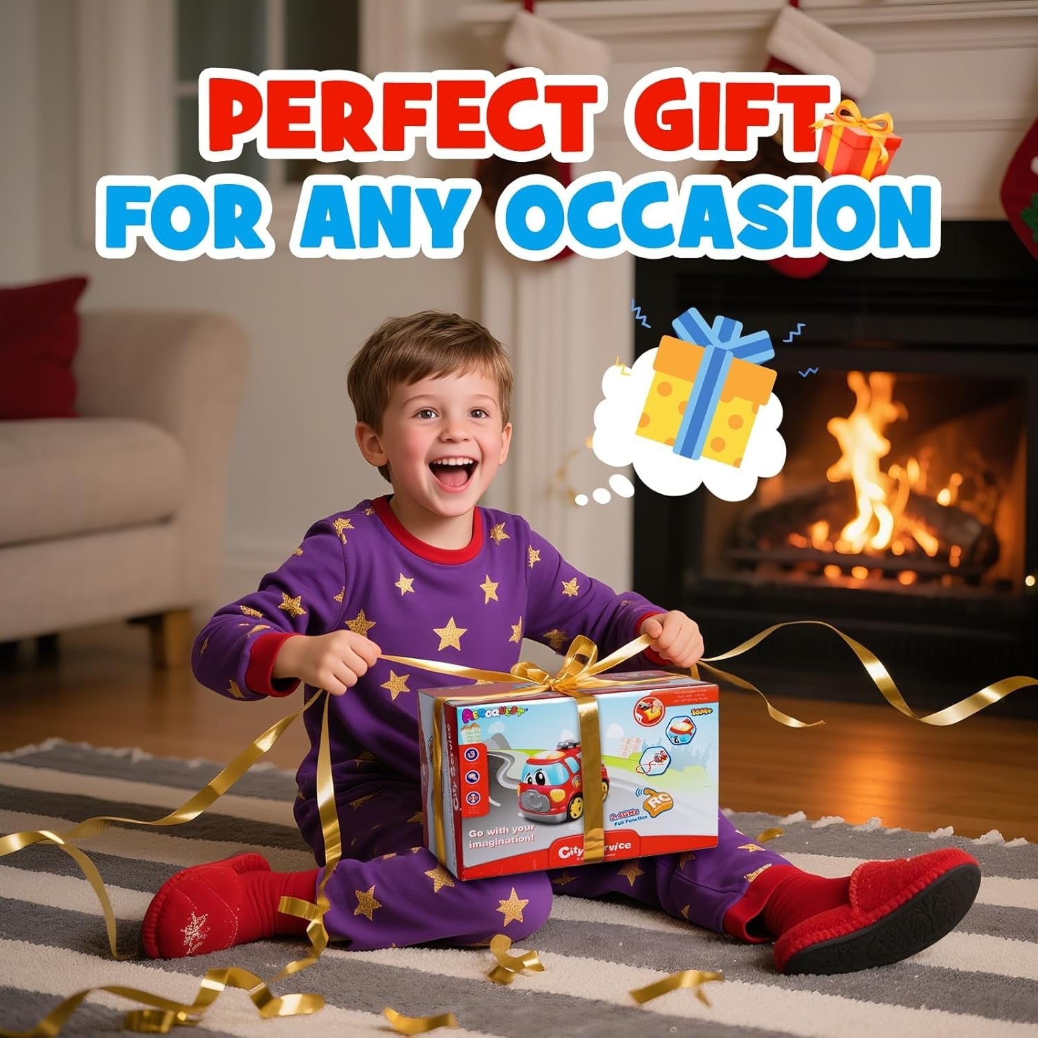 Fire Engine Remote Control Toy for 2–3 Year Old Boys – Lights & Sound 19CM RC