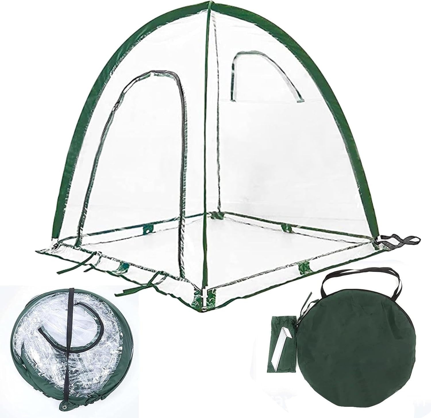Portable PVC Pop-Up Greenhouse Tent Cold Frost Plant Protector 43x43x41cm