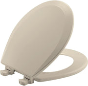 Almond Round Toilet Seat | Durable Enamel Wood, Twist Lock Hinges