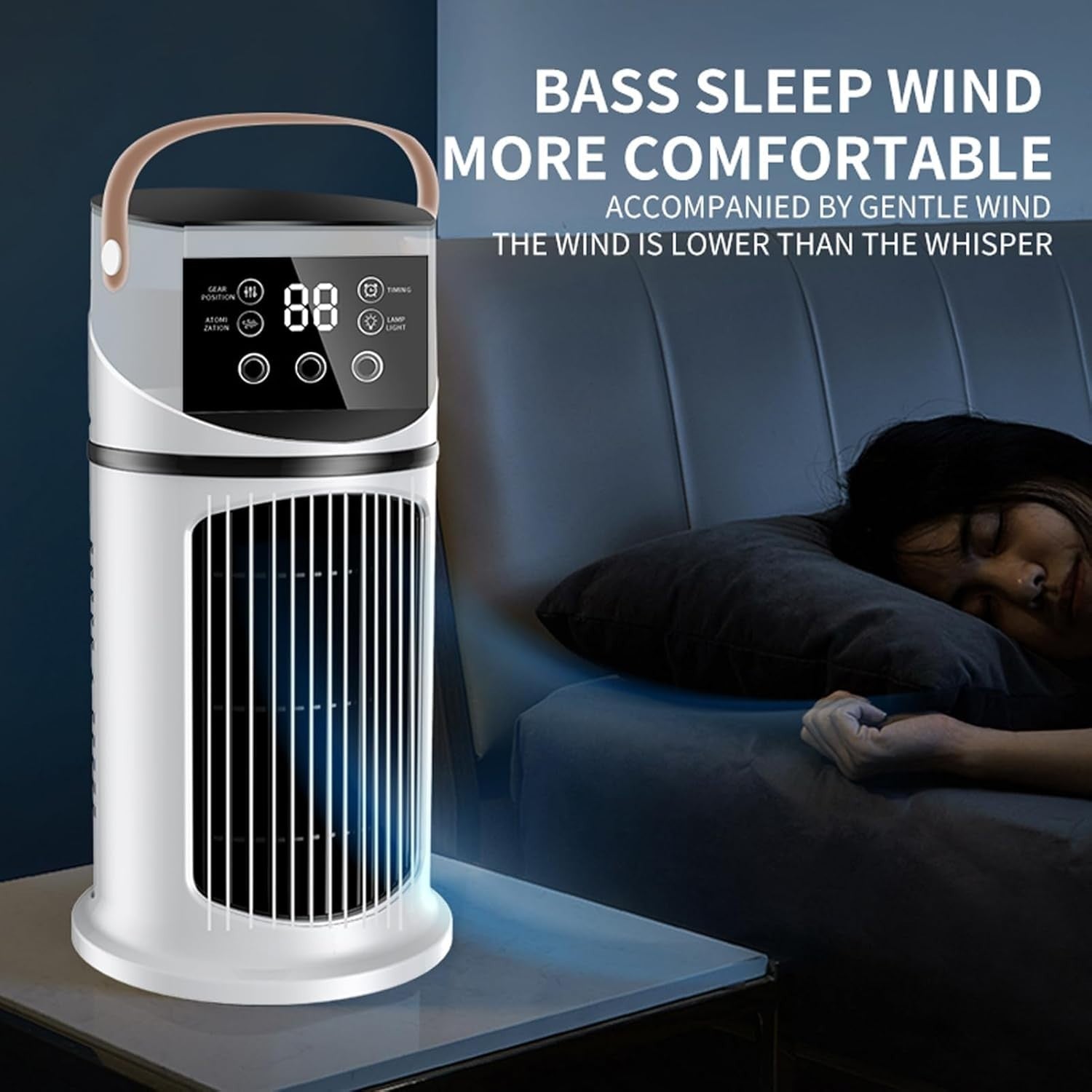 Small Portable Air Cooler Fan – 9 Speed Quiet Desktop Mini AC Unit Room Cooling