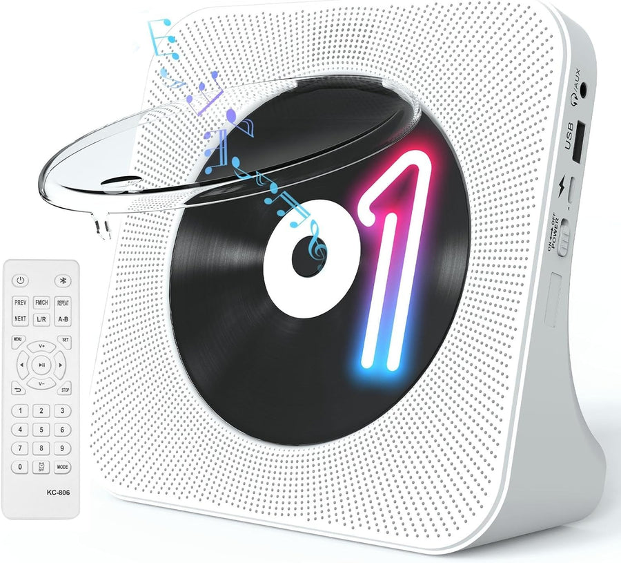 Portable CD Player Bluetooth Speakers FM Radio USB LCD Remote Home Audio