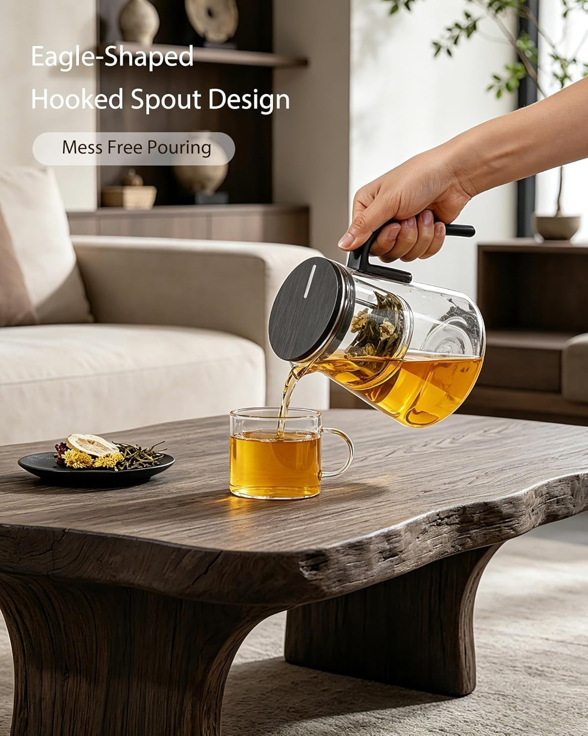 800ml Magnetic Glass Teapot with Infuser Loose Leaf Tea Pot Gift Box