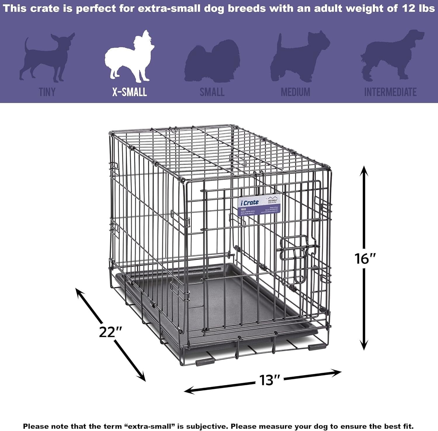 Secure Portable Dog Crate with Leak-Proof Pan, Divider & Rubber Feet – 58cm Smal