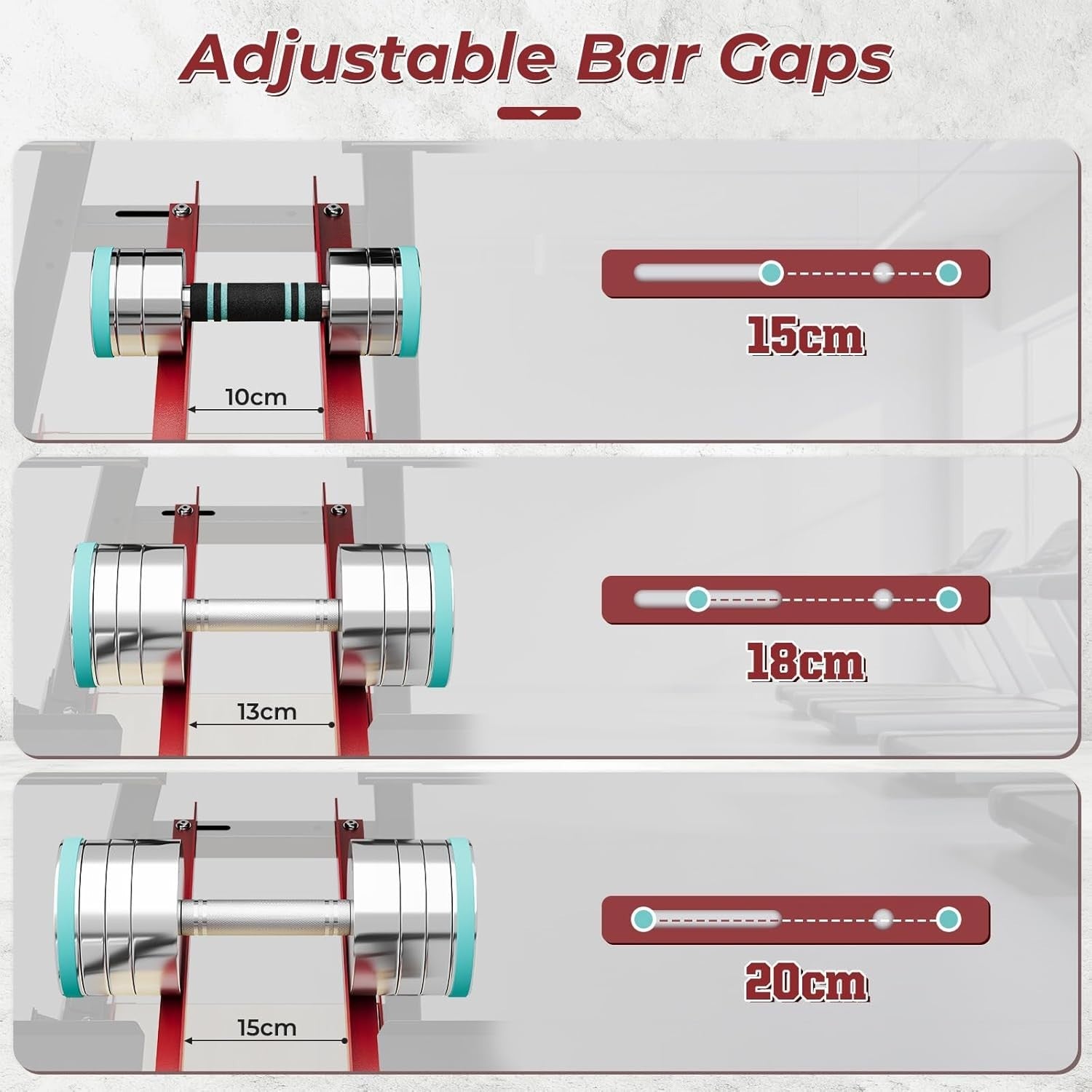 Heavy Duty Dumbbell Rack Steel A-Frame 300kg Capacity Adjustable Home Gym