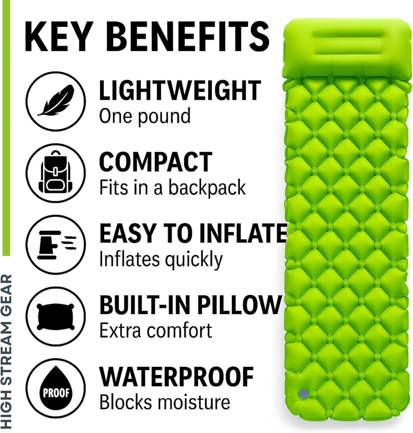 Kids Inflatable Sleeping Mat with Pillow – Portable Camping & Travel Bed