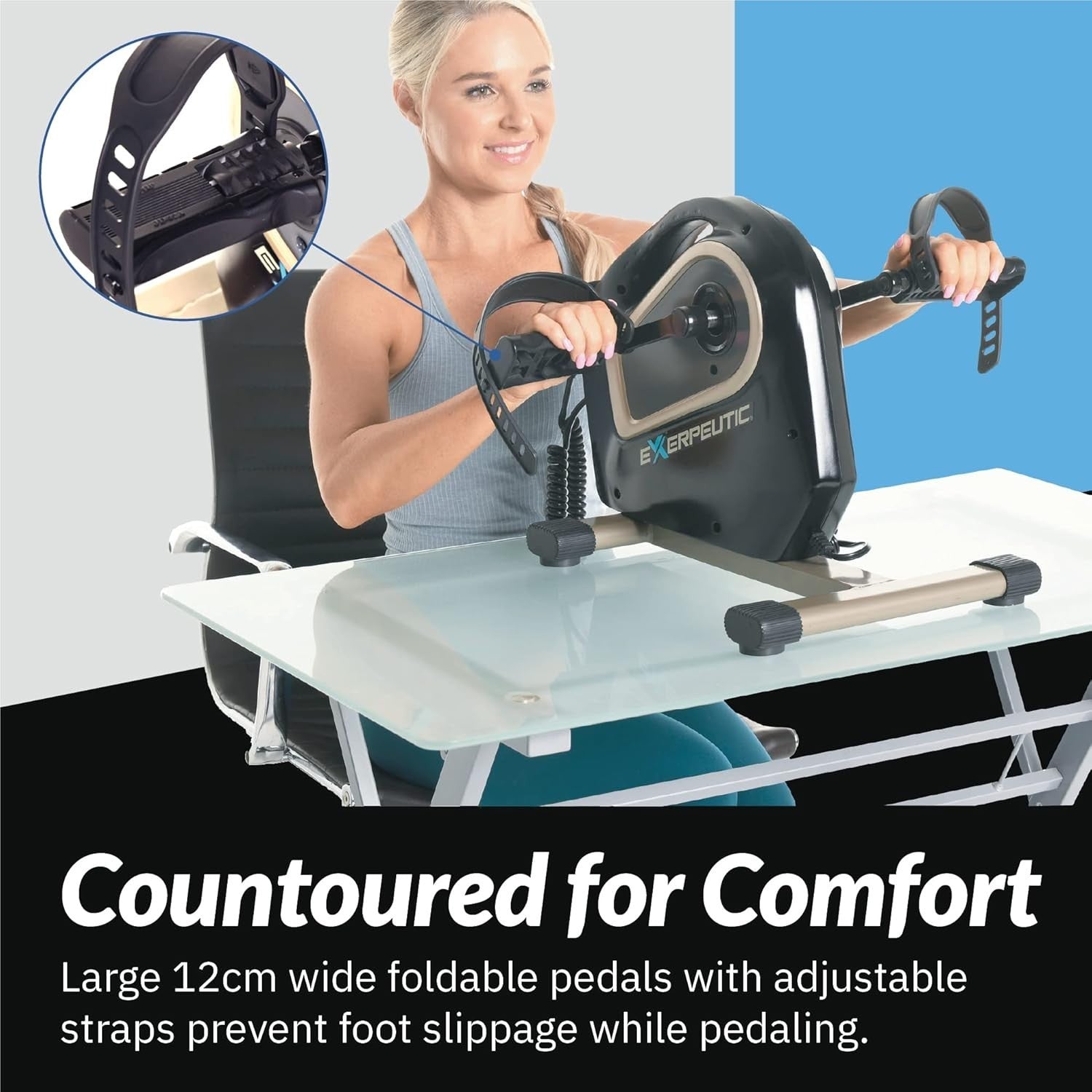 Motorised Under Desk Pedal Exerciser Electric Rehab Bike LCD Quiet